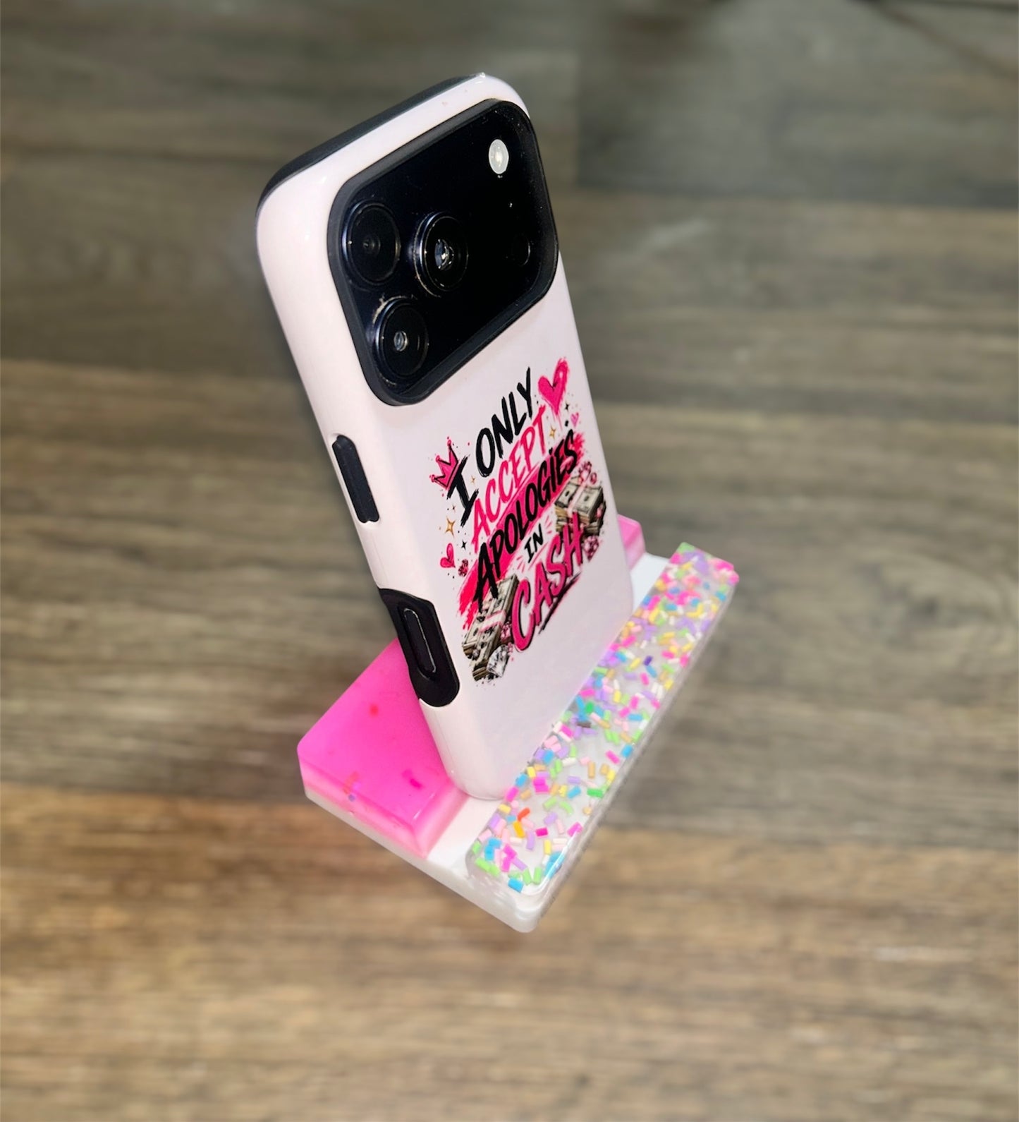 “Pink Sprinkles” Phone Stand