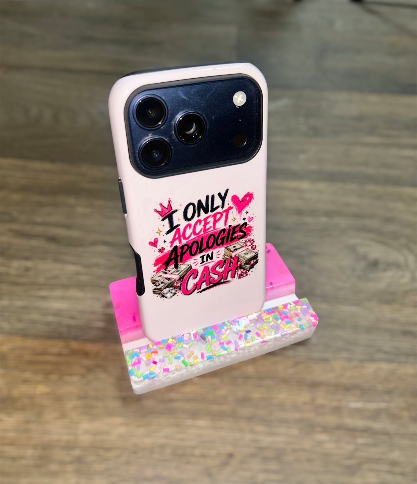 “Pink Sprinkles” Phone Stand