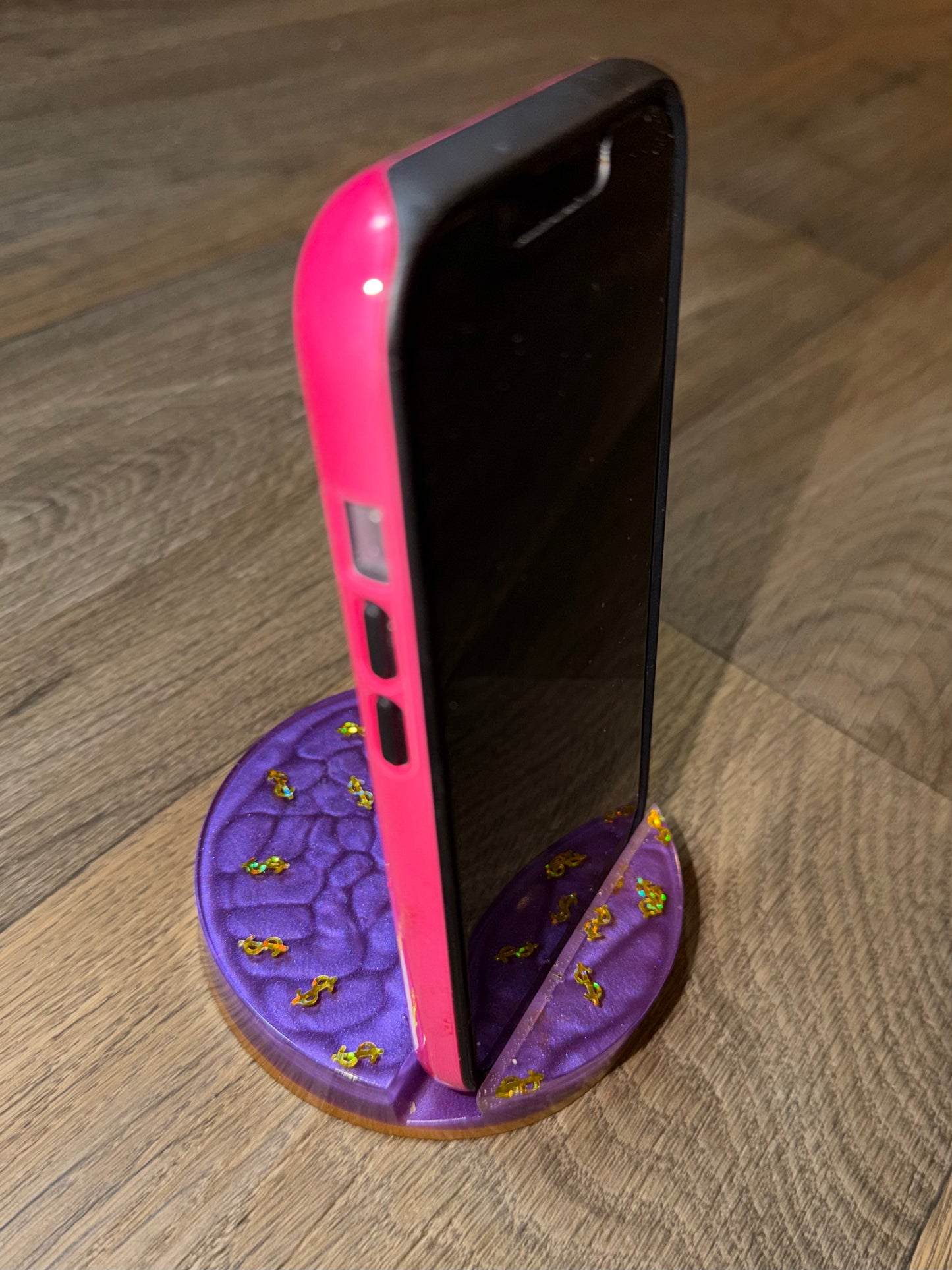“Purple Fund$” Phone Stand | Hands-Free Phone Dock