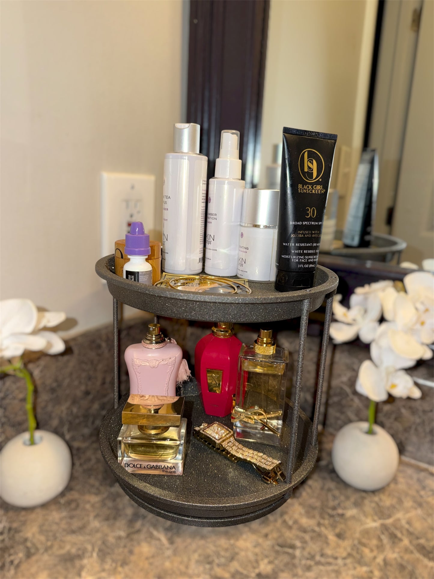 “Metallic” 2-Tier Vanity Organizer