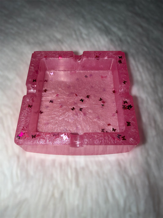 “Pink Butterflies” Ashtray